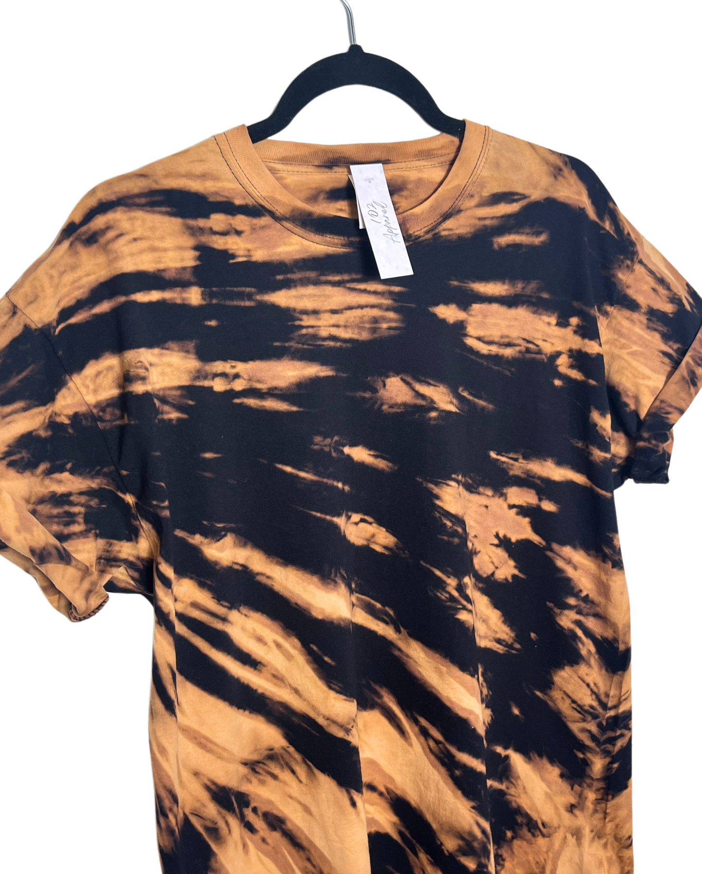 Black Bleach Diagonal Tie Dye T Shirt