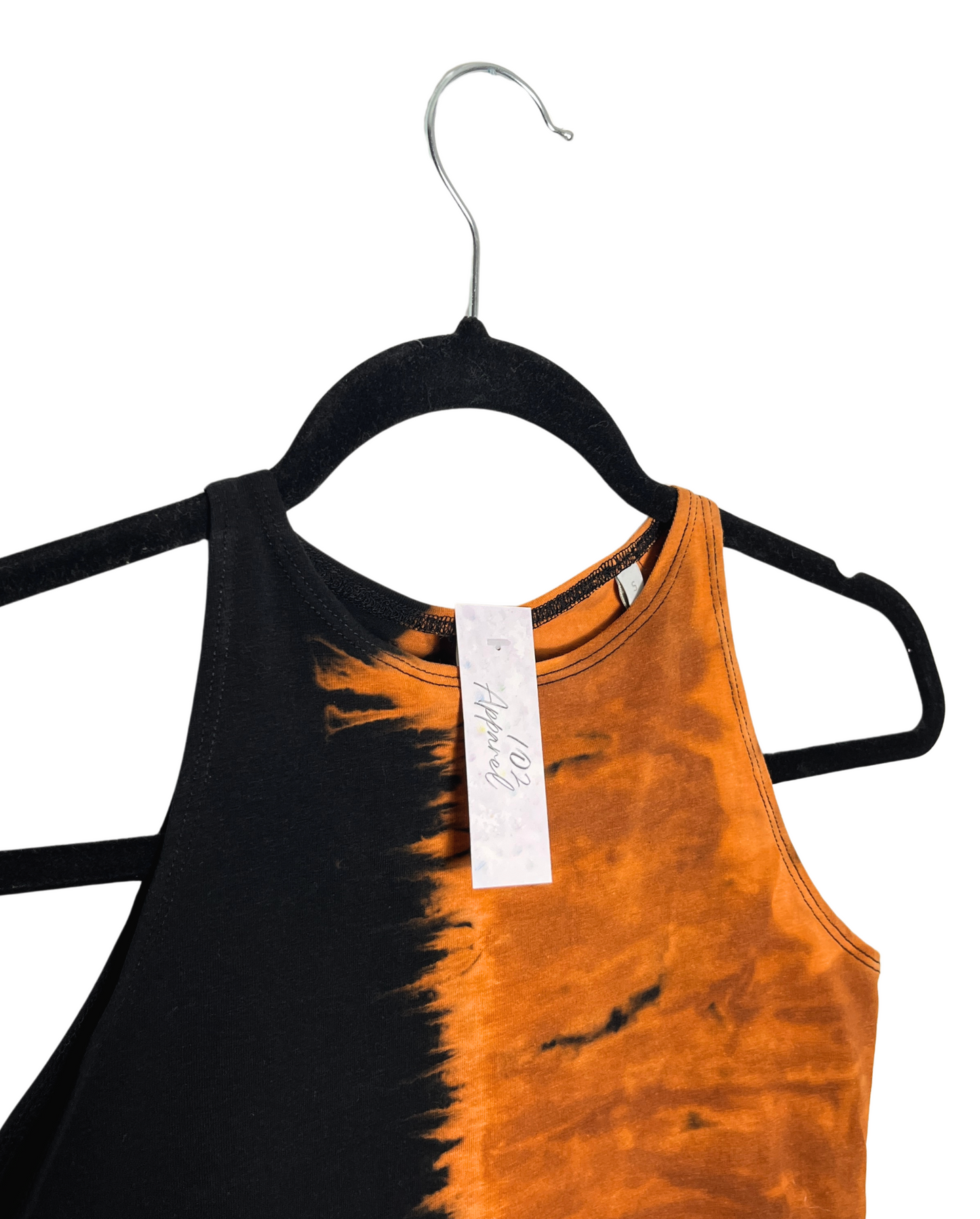 Black Racerback Half n Half Tie Dye Crop Top