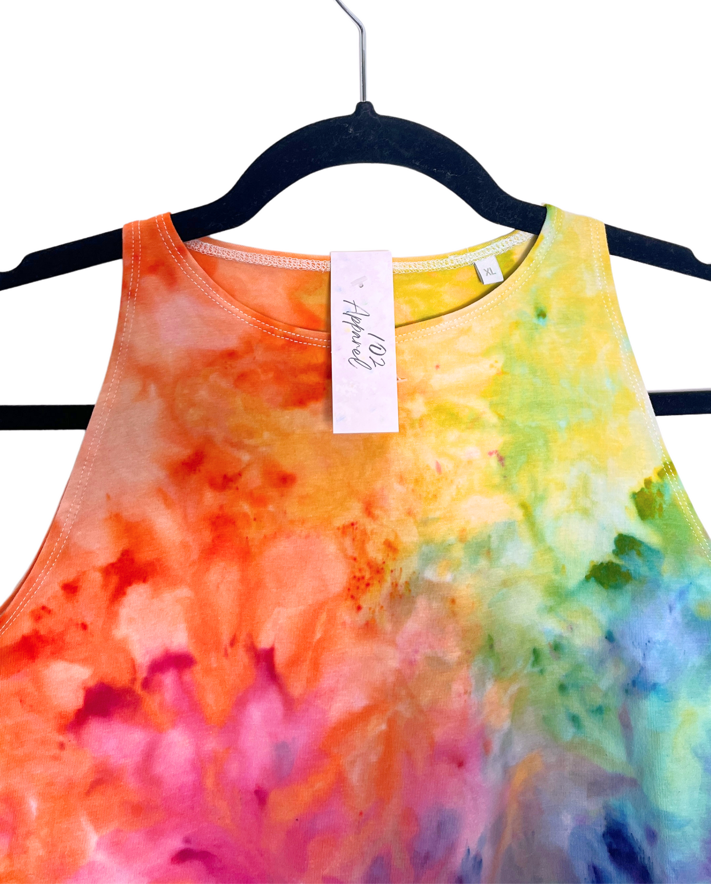 Rainbow Racerback Crop Top Ice Tie Dye