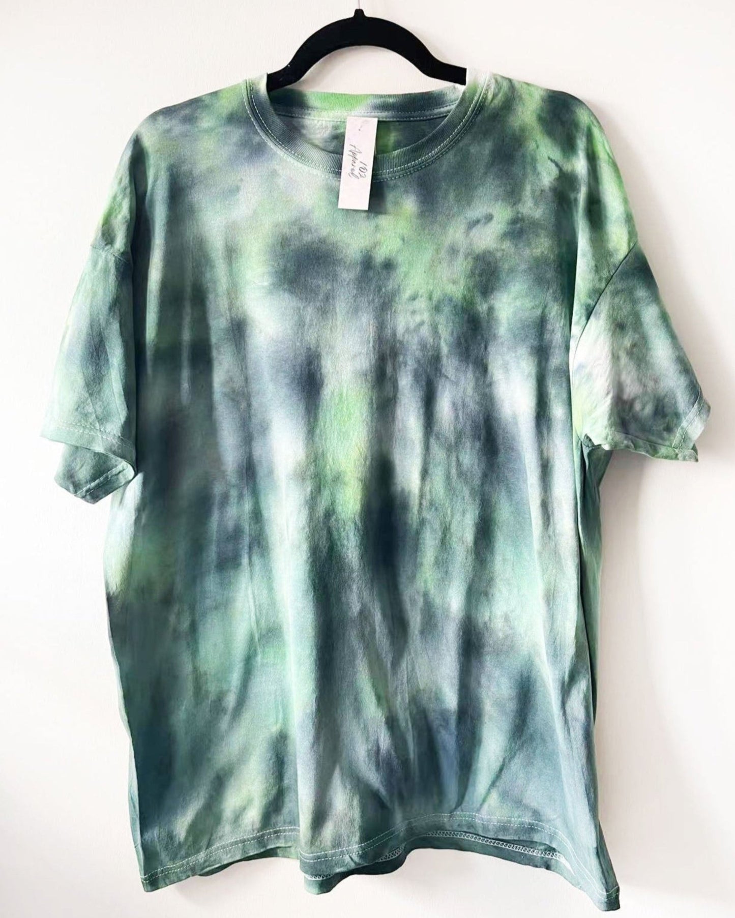 green and black pattern t shirt