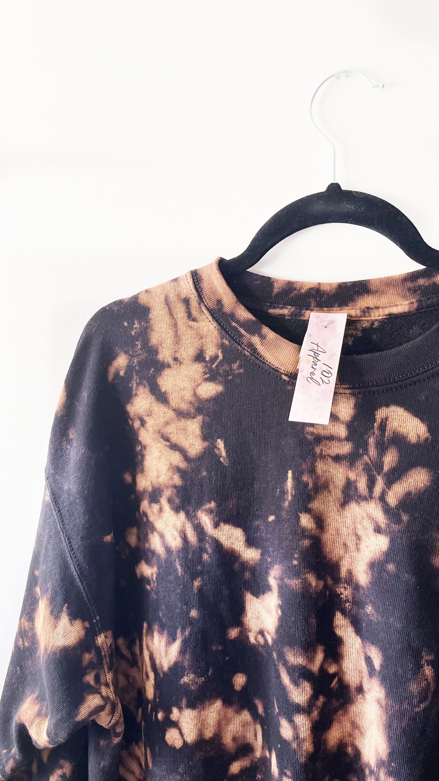 Black Bleach Crumple Tie Dye Sweatshirt