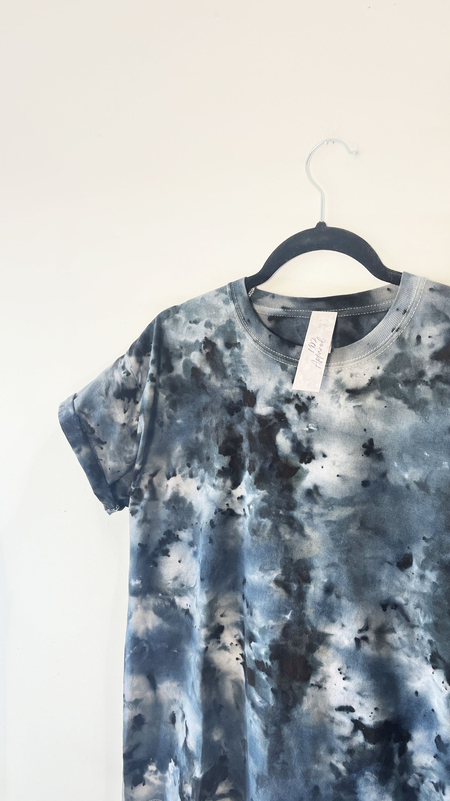 Black & Grey Ice Tie Dye T Shirt