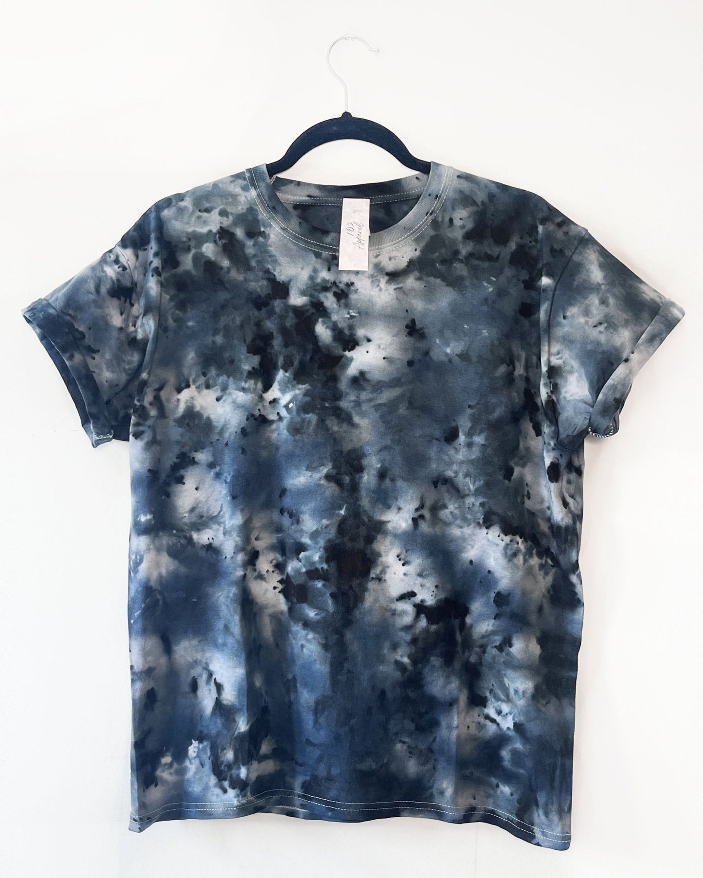 A black patterned t shirt