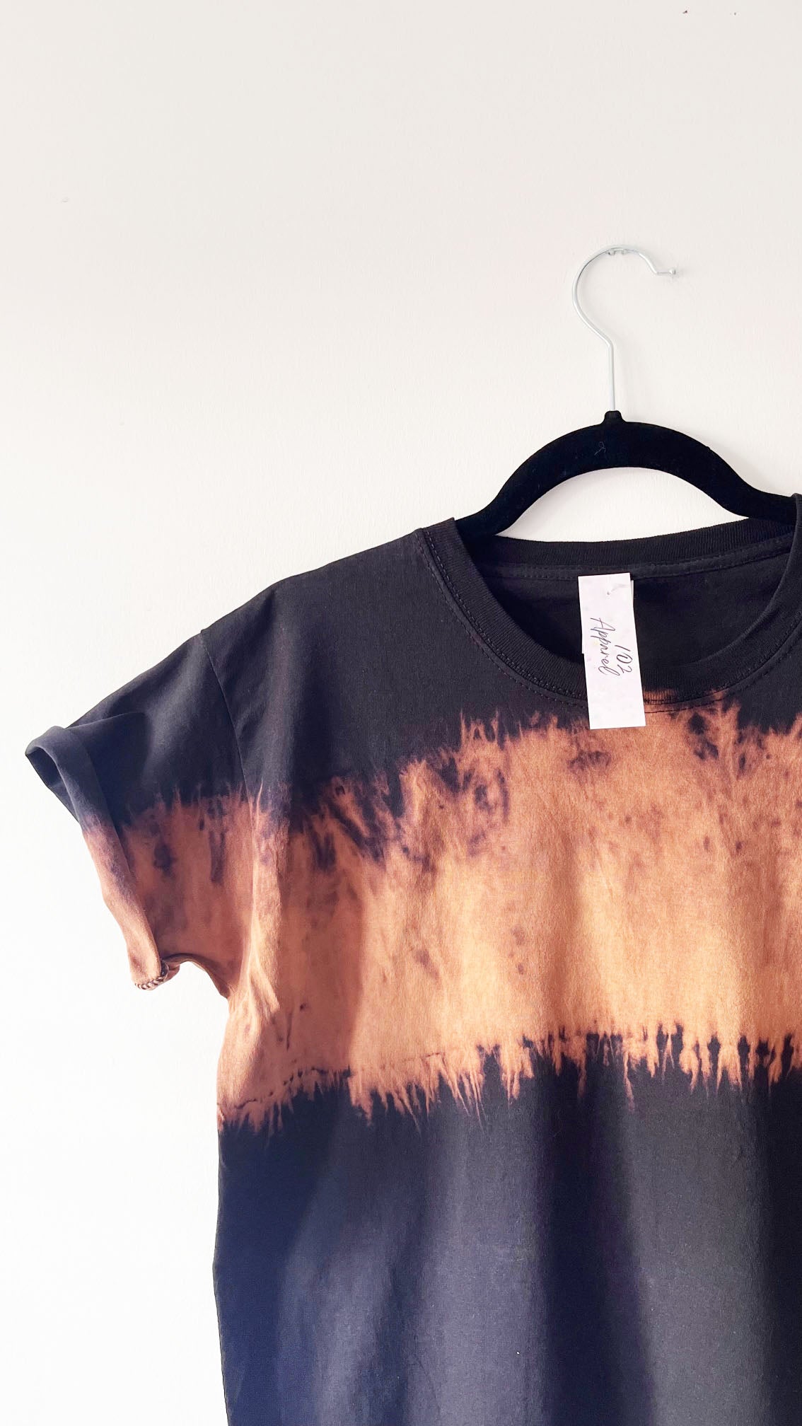 Black Bleach Band Tie Dye T Shirt