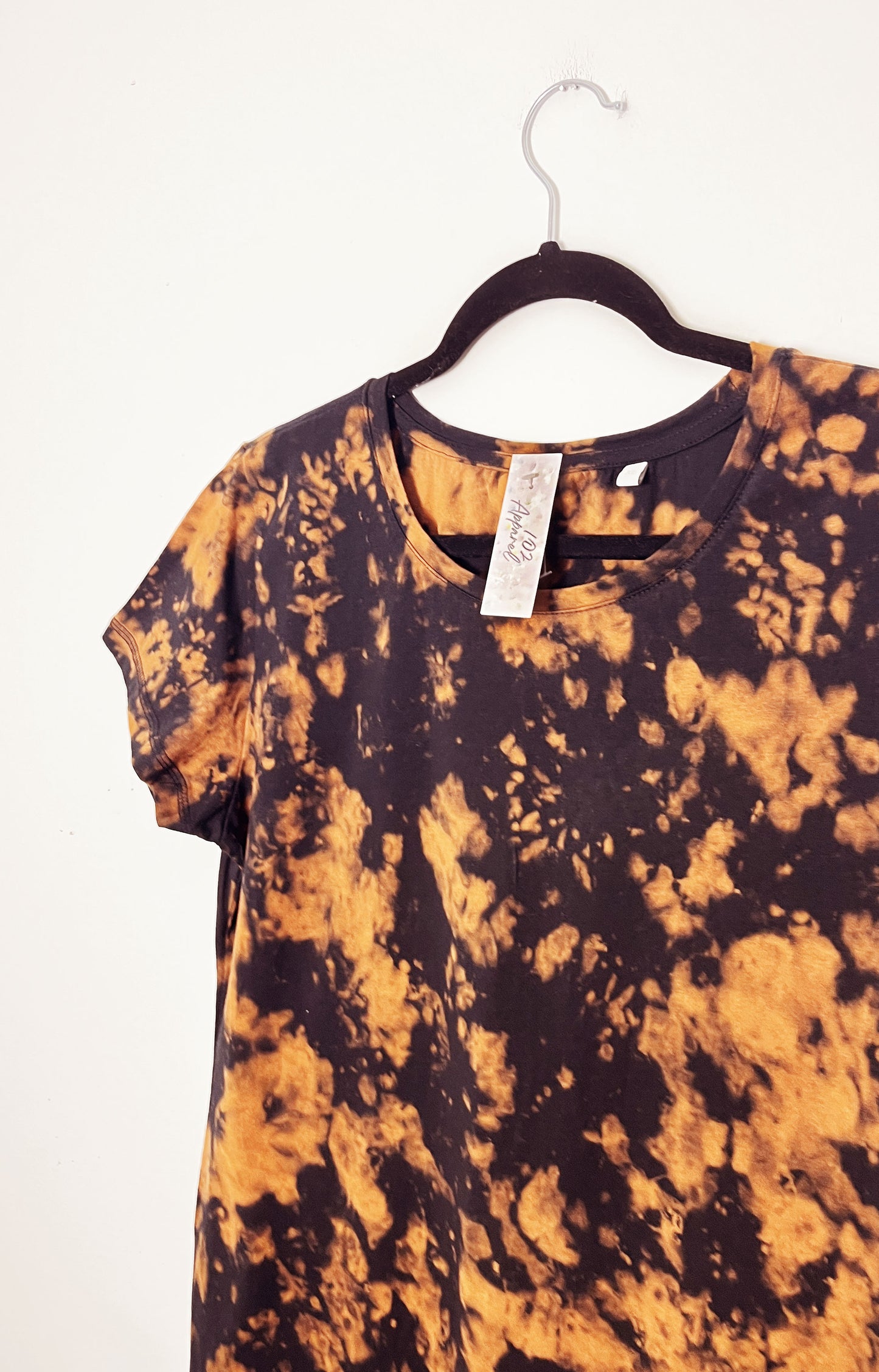 Black Bleach Tie Dye T Shirt Dress