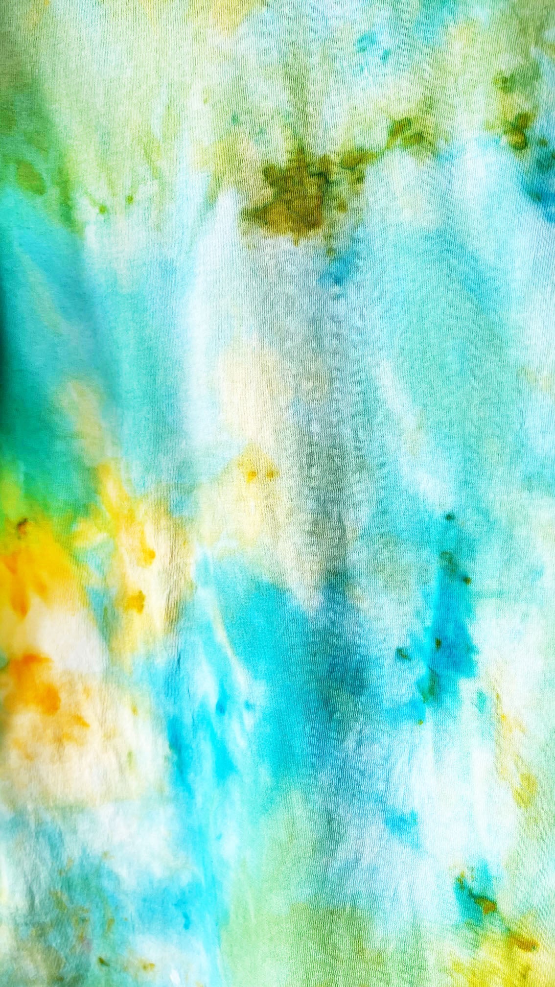 Blue Green & Yellow Ice Tie Dye T Shirt