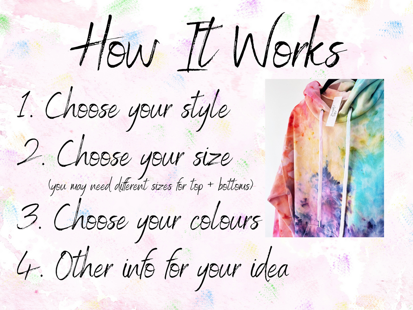 instruction graphics for DIY tie dye