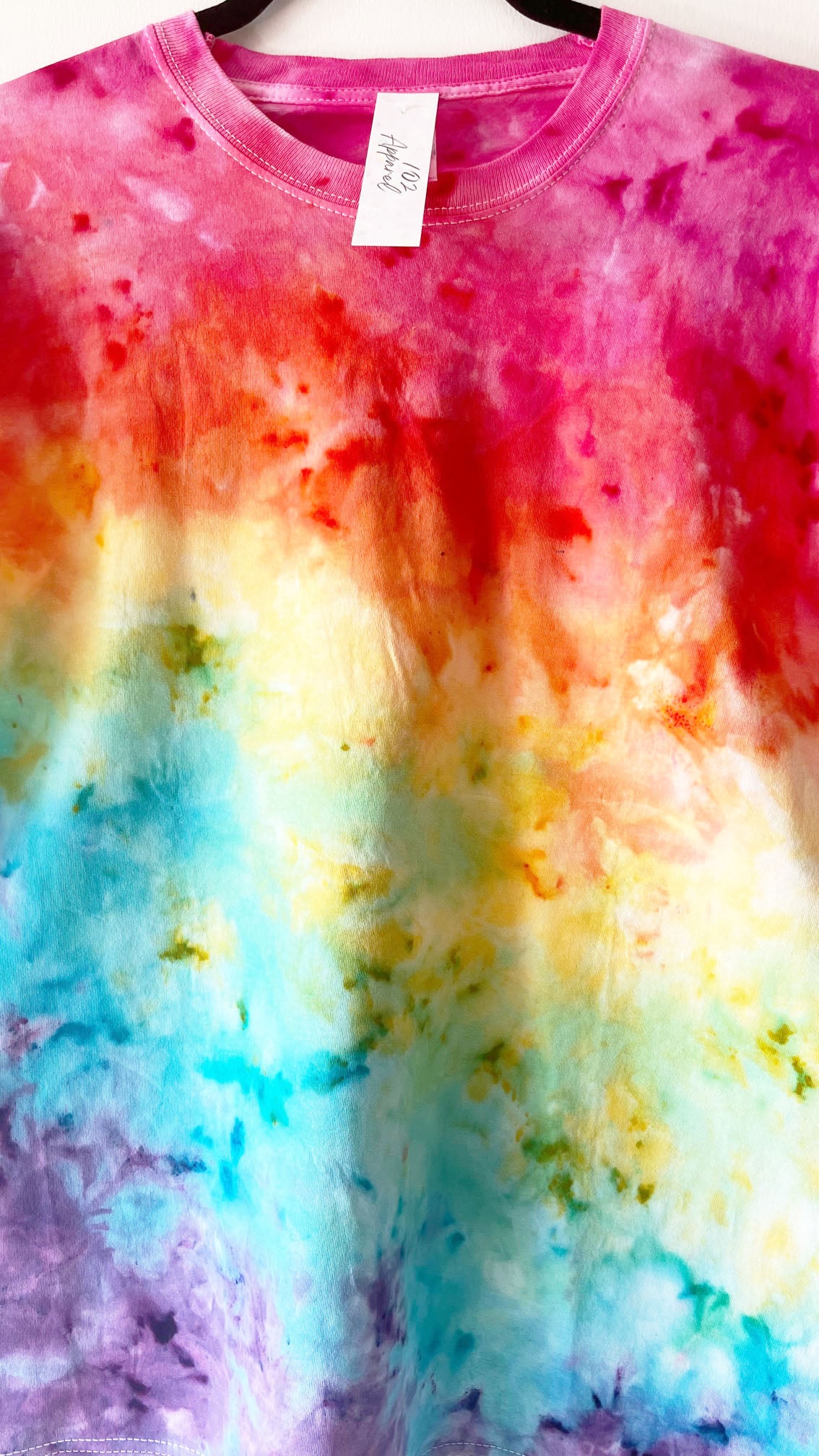 Diagonal Rainbow Ice Tie Dye T Shirt