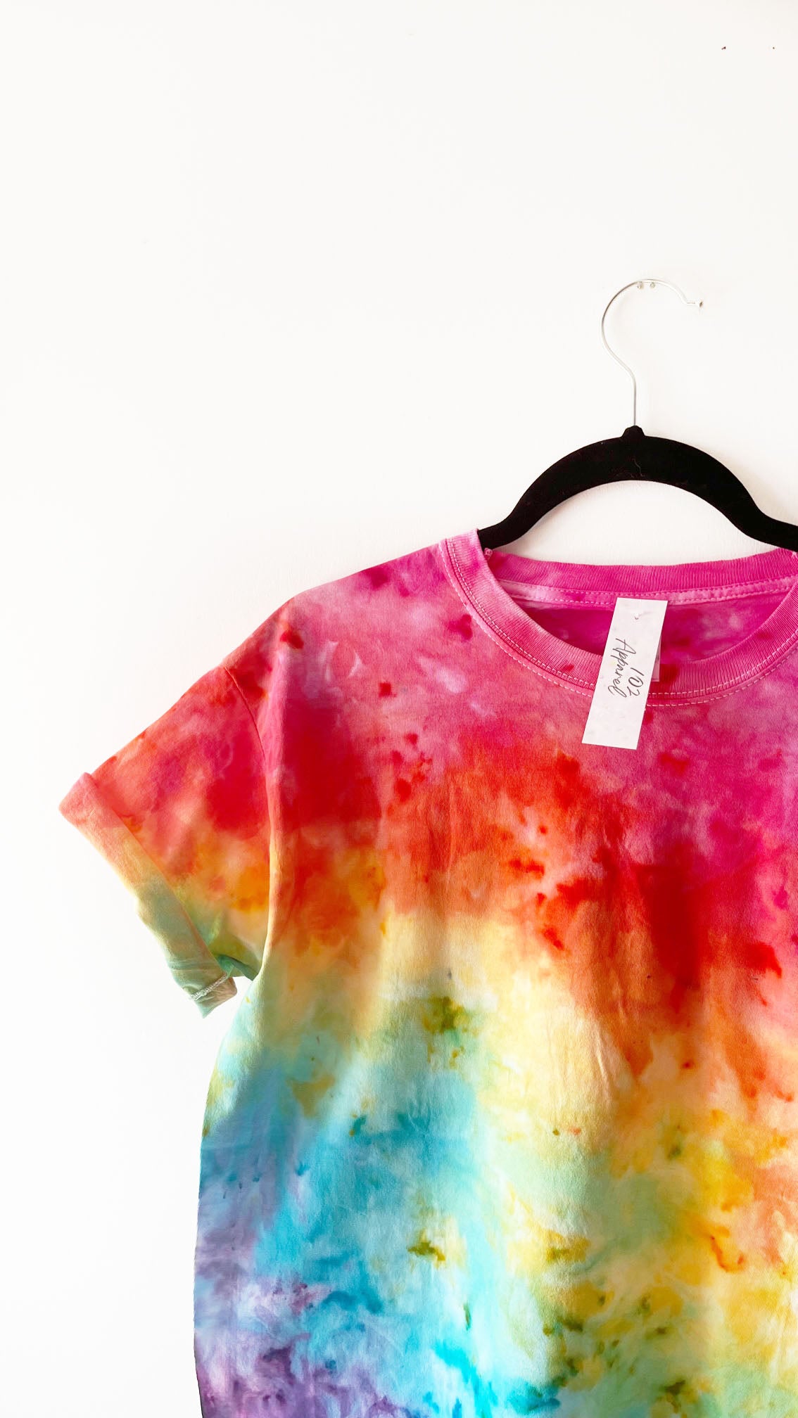 Diagonal Rainbow Ice Tie Dye T Shirt