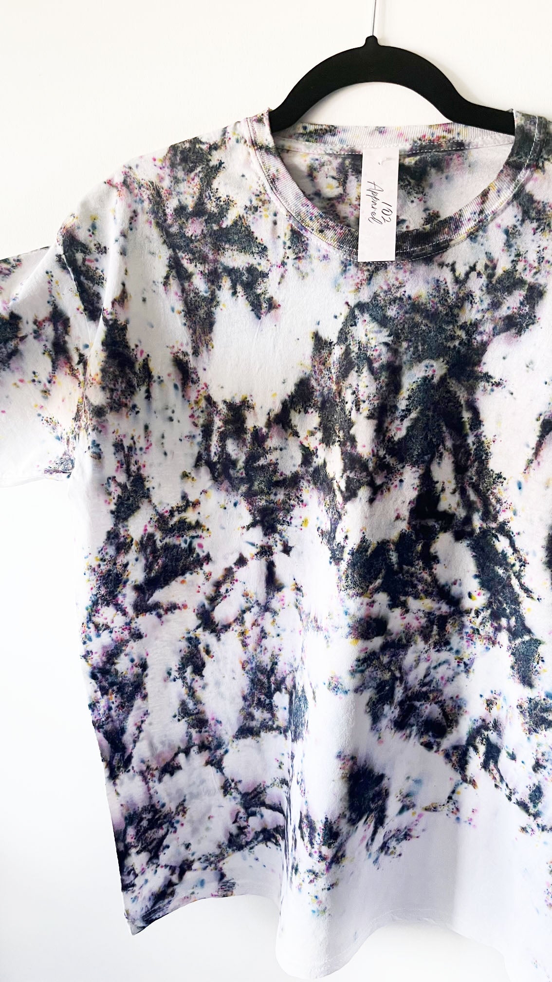 Black Confetti Scrunch Tie Dye T Shirt