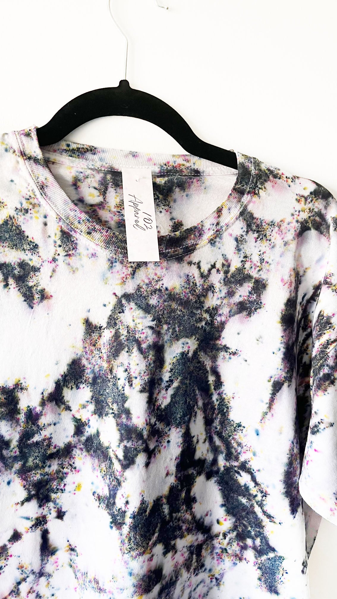 Black Confetti Scrunch Tie Dye T Shirt