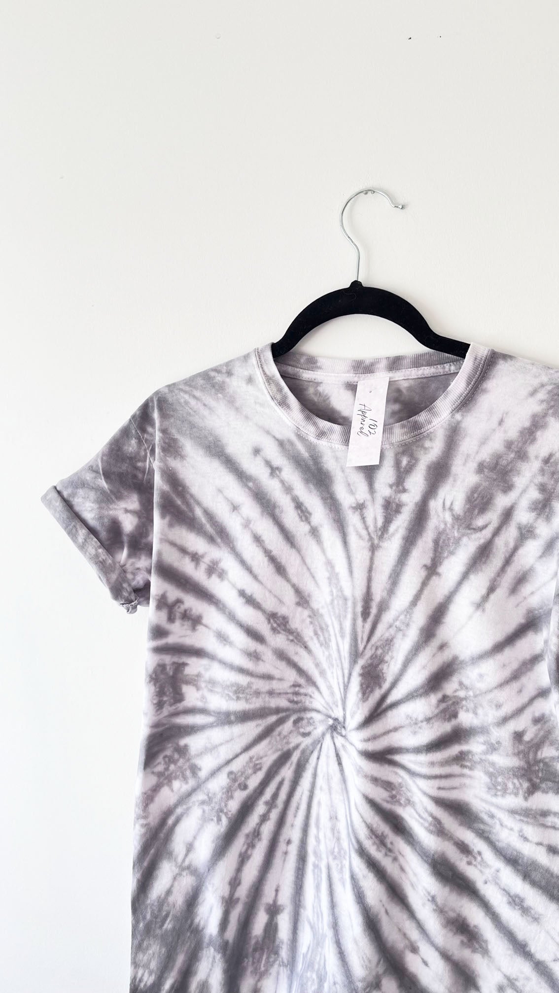 Light Grey Spiral Tie Dye T Shirt