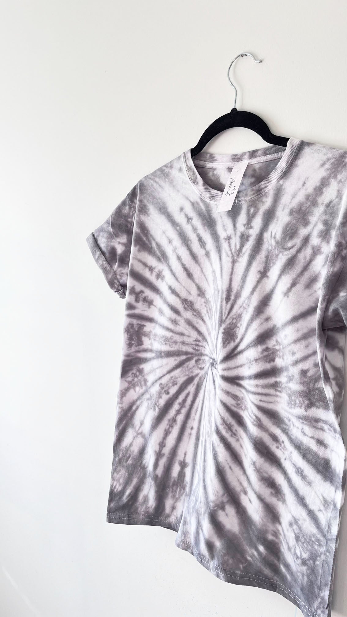 Light Grey Spiral Tie Dye T Shirt