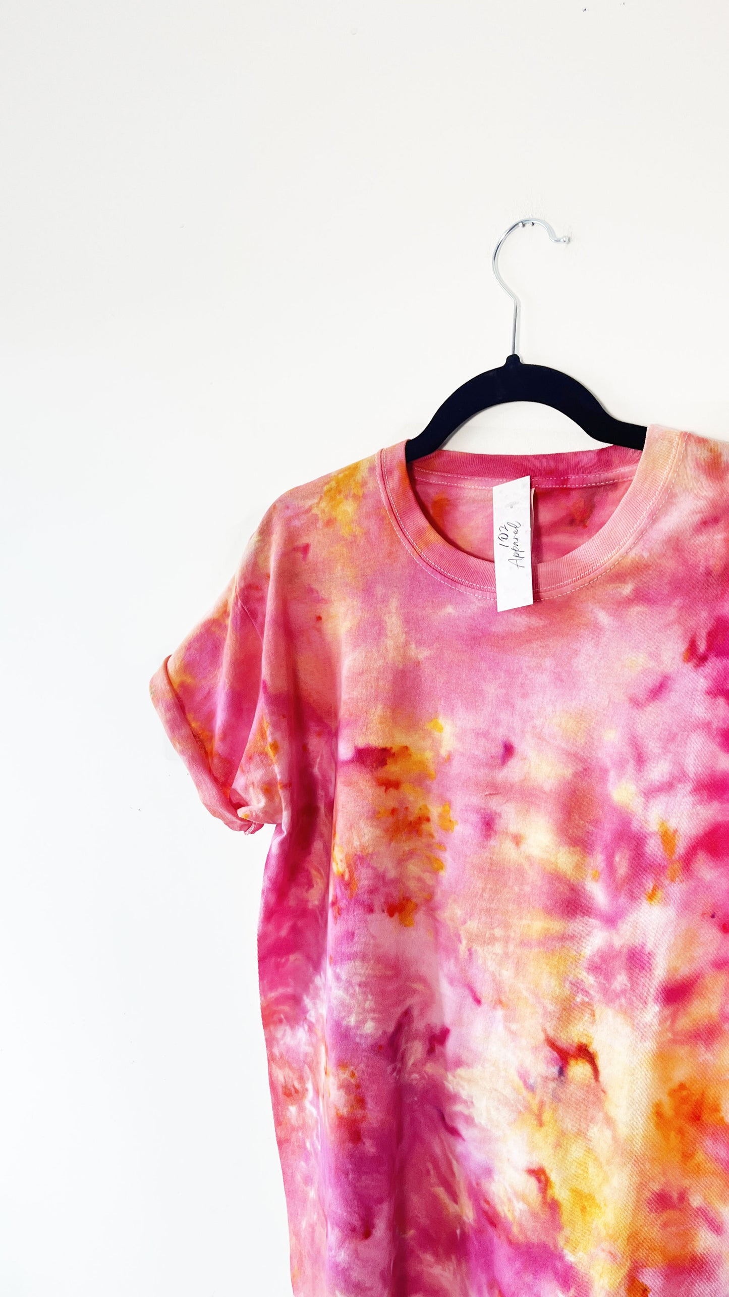Pink and Yellow Ice Tie Dye T Shirt