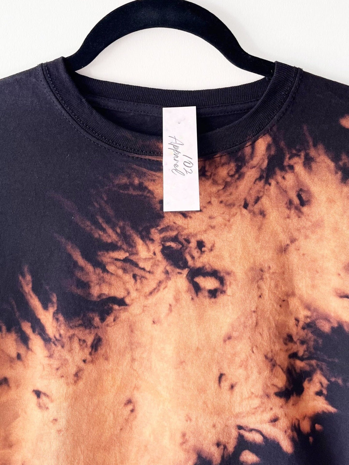 Black Diagonal Bleach Tie Dye T Shirt