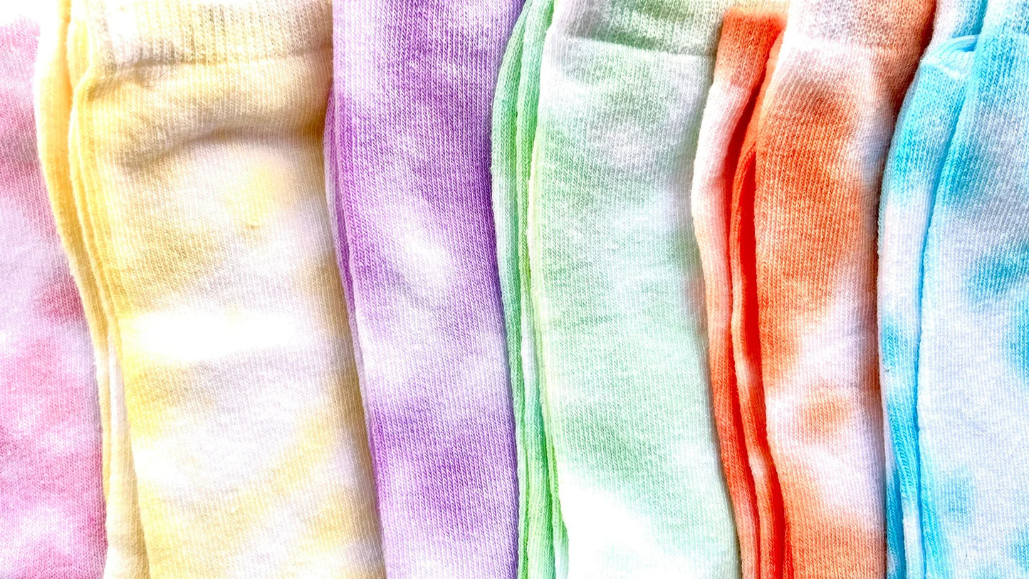 Pastel Tie Dye Crew Socks