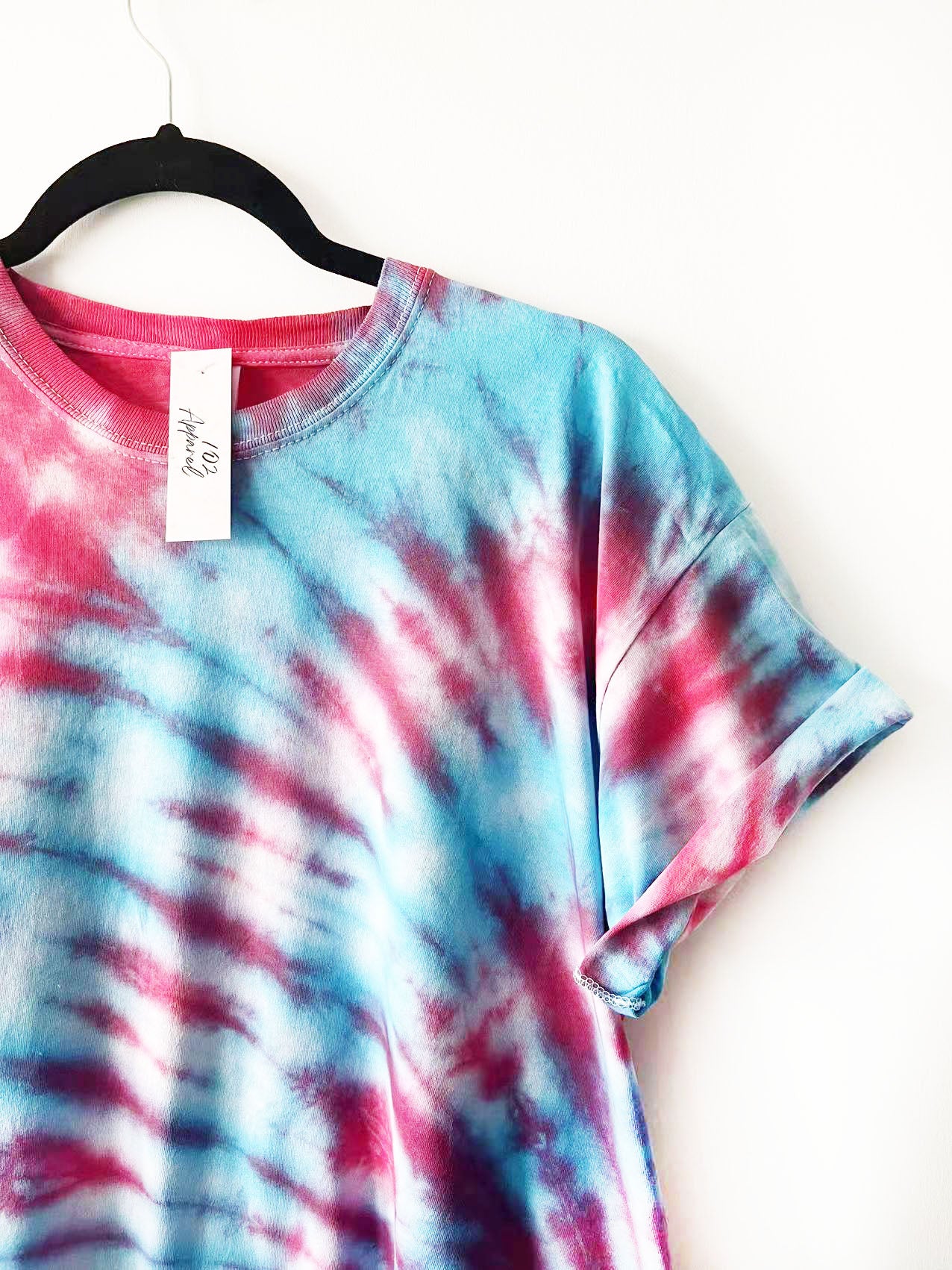 Blue & Red Tie Dye Swirl T Shirt