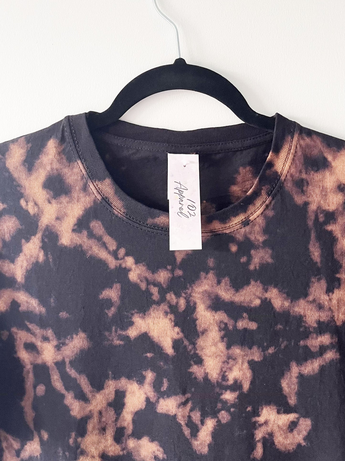 Black Bleach Crumple Tie Dye T Shirt