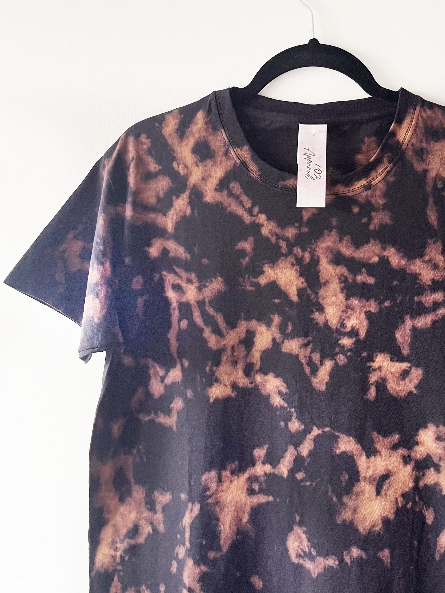 Black Bleach Crumple Tie Dye T Shirt
