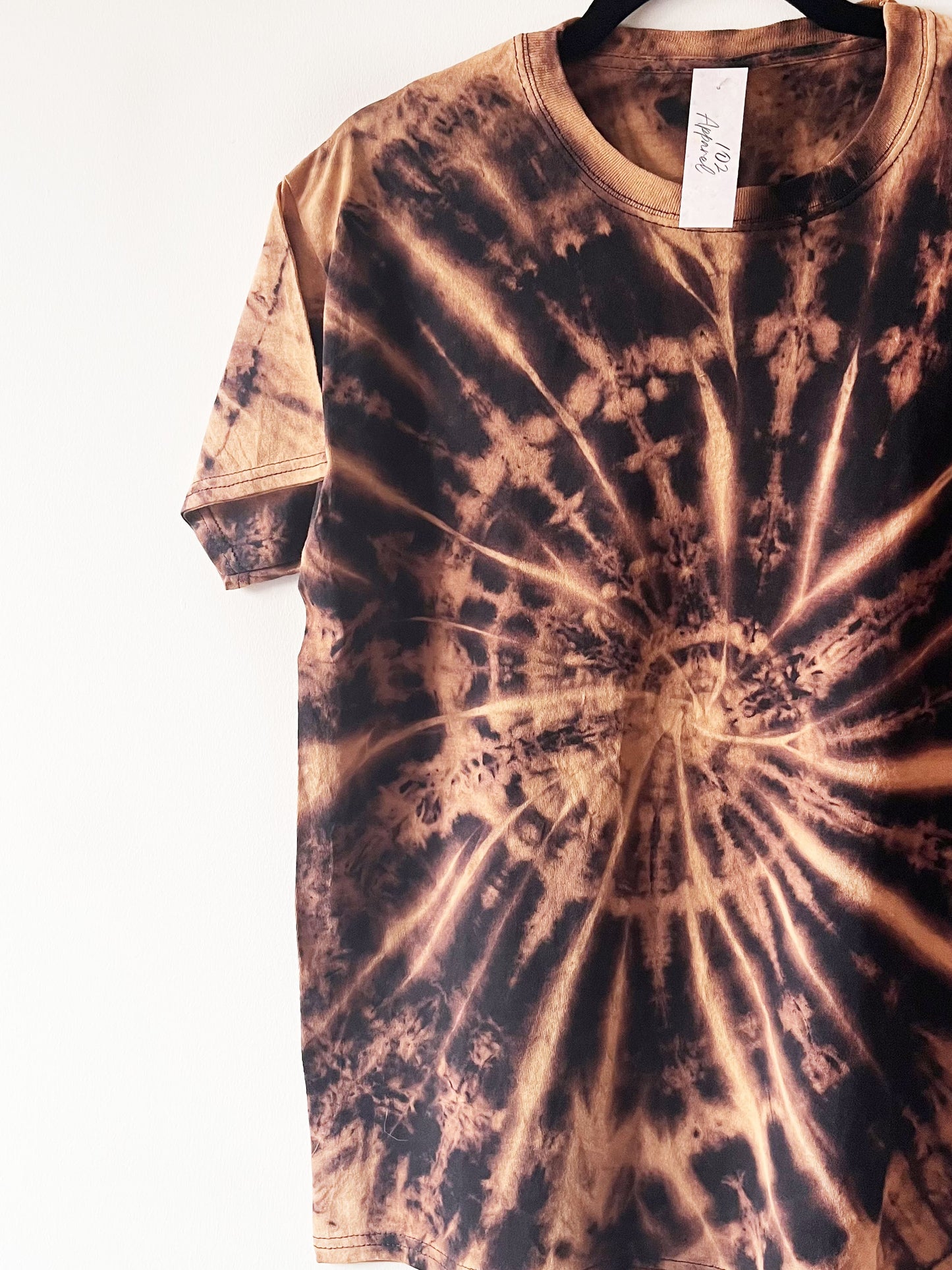 Black Bleach Tie Dye Swirl T Shirt