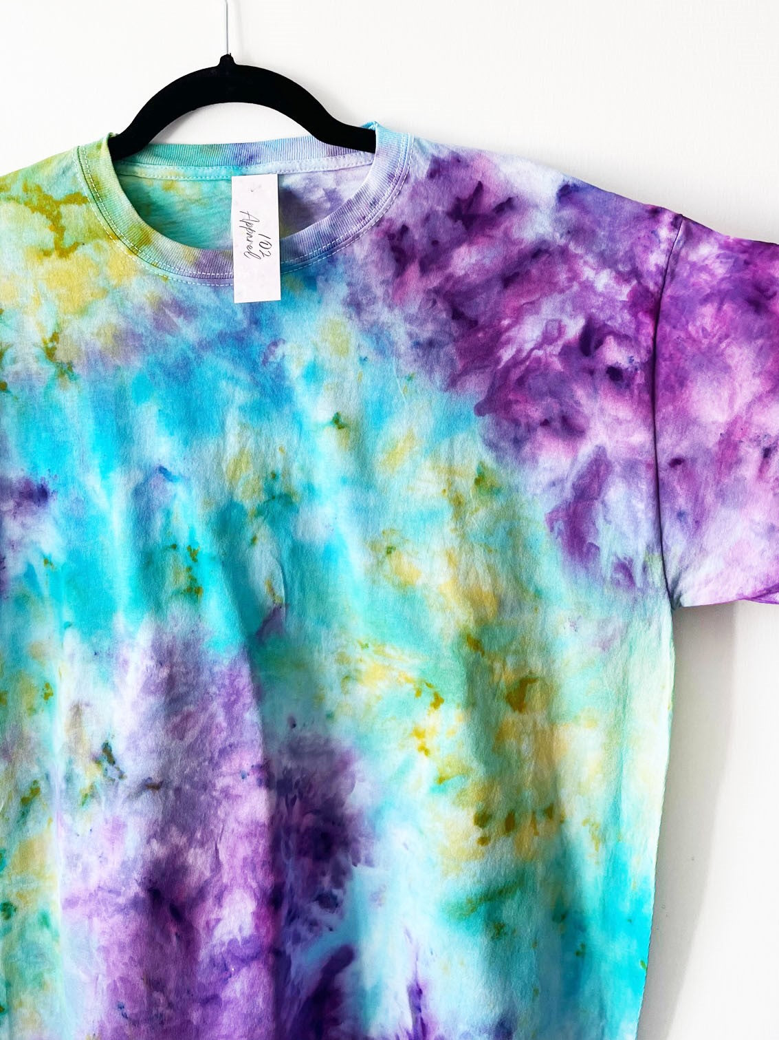 Blue, Green & Purple Ice Tie Dye T Shirt
