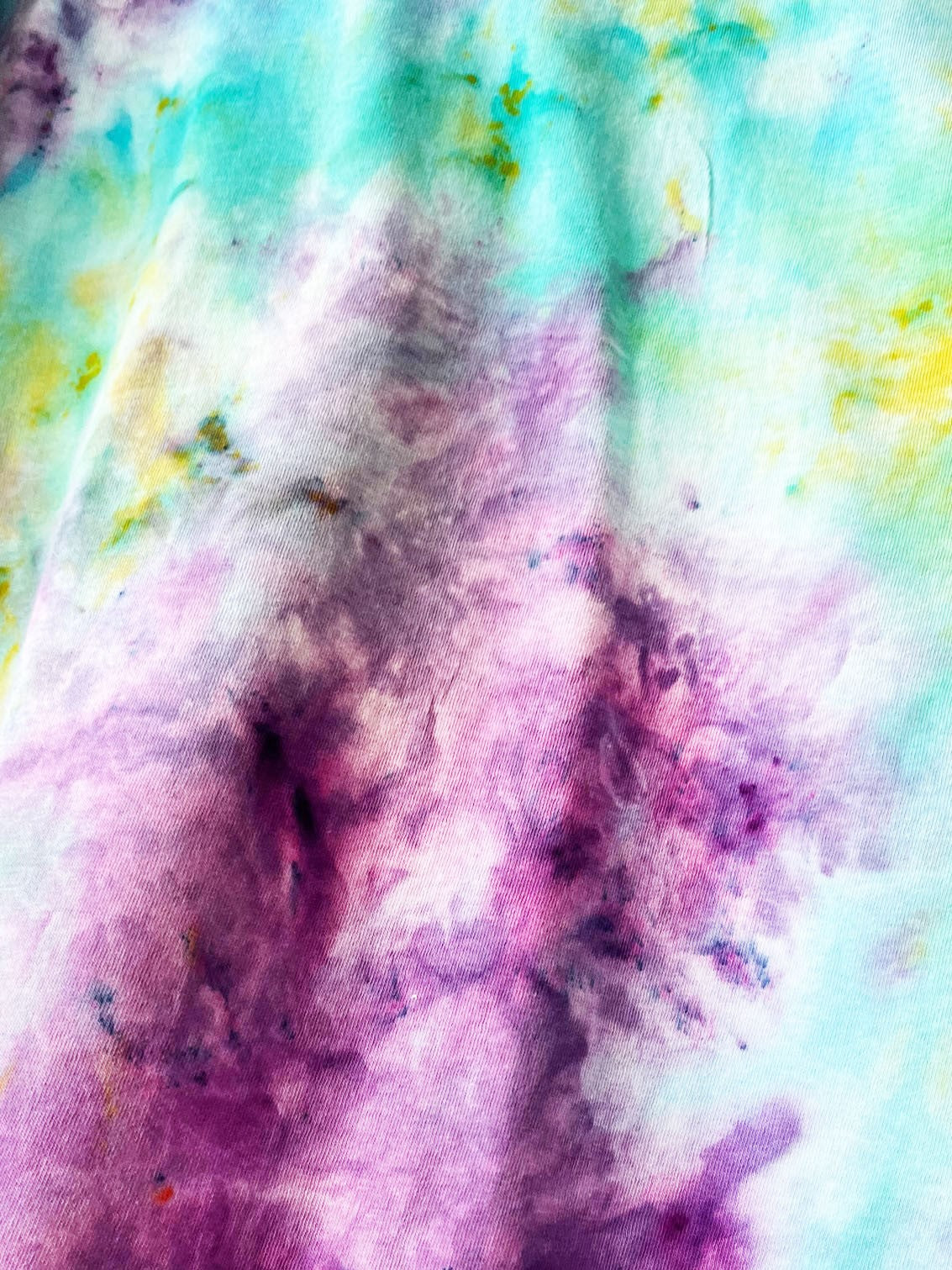 Blue, Green & Purple Ice Tie Dye T Shirt