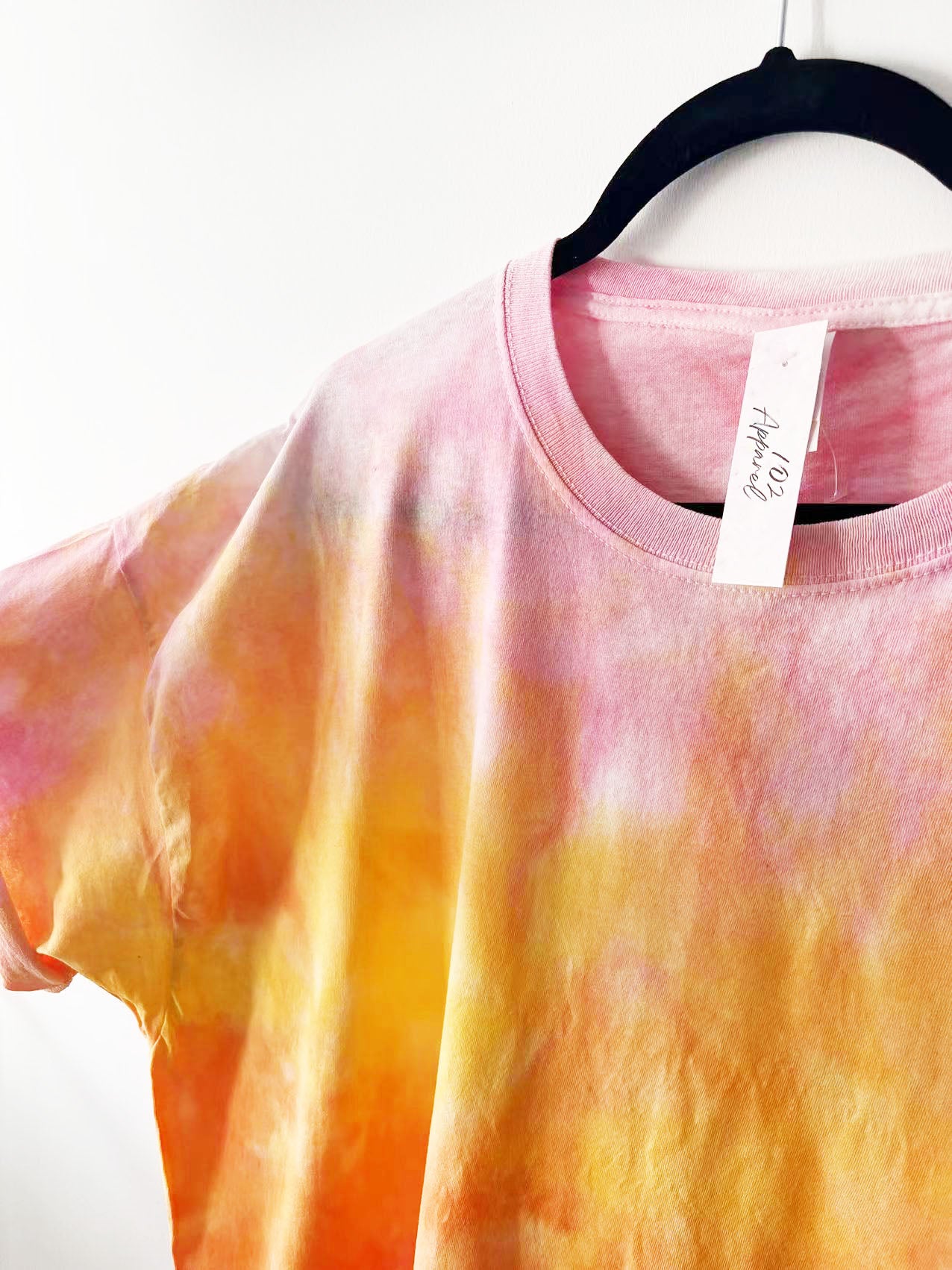Sunset Tie Dye T Shirt | Pink, Yellow, Orange